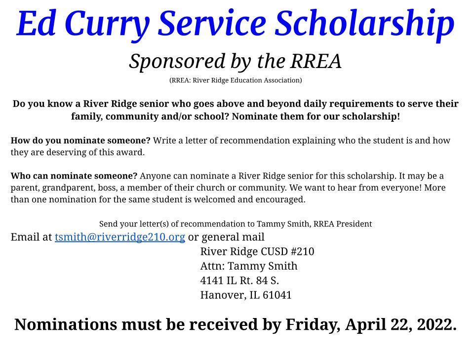 Ed Curry Scholarship Announcement 2022
