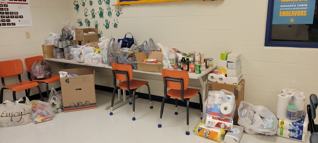 Items collected for the food drive.