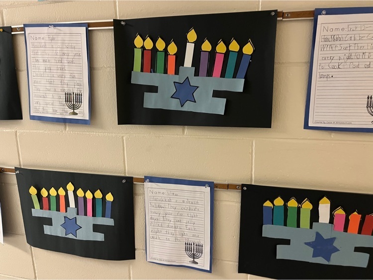 menorah and Hanukkah writing